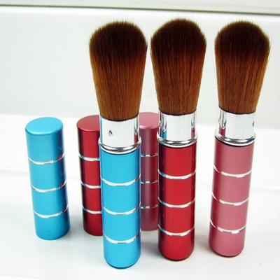 Women Metal Professional Cosmetic Blush Brush Portable Makeup Tools Retractable