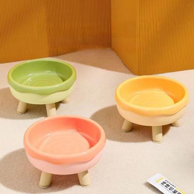 Plastic Donut-shaped 4-corner Anti-neck Spine Cat Bowls With Raised Stand Cat Small Dog Food Water Bowls Nonslip Pet Feeder Bowl