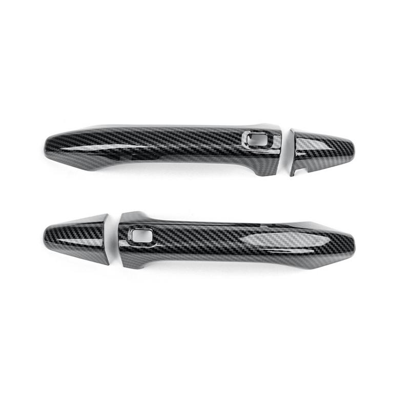 For Kia K4 2026 2026 2026 Auto Styling Exterior Black Carbon Fiber Outside Door Handle Cover Stripes Trim LHD