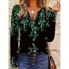 Long Sleeved Zipper T-shirt for Women's Fashion Items, Party Gatherings, Full Body Printed Patterns