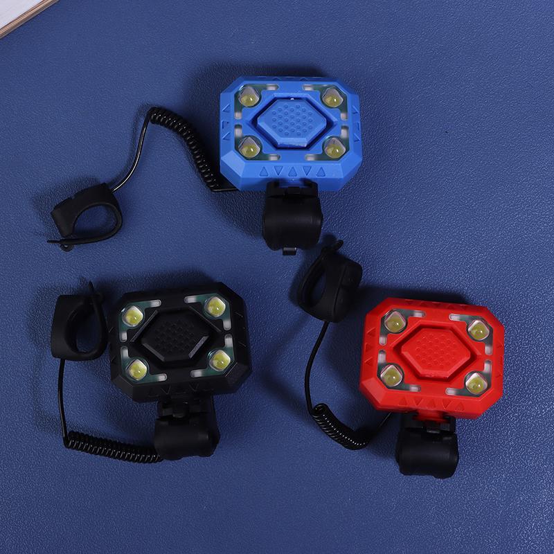 Bike Light Electronic Bell Mountain Bike Horn Type-C Rechargeable Cycling Warning Lamp Cycling Headlight For Night Safety Riding