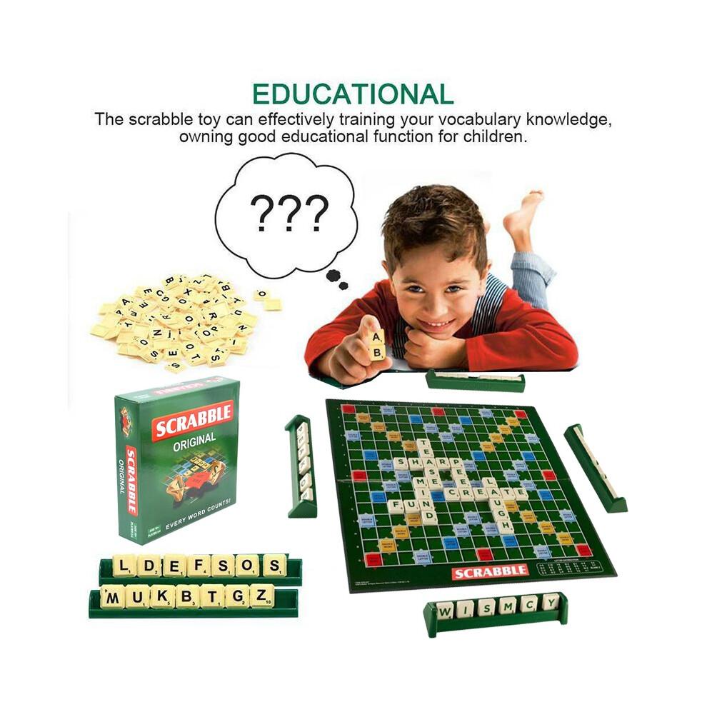 Scrabble Board Game Spelling Puzzle Game Educational Toy Family Kids Party Adult