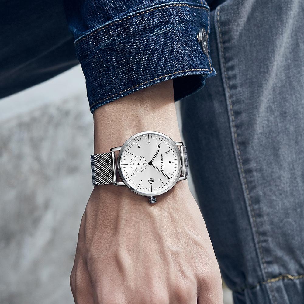 Watch Casual Men's Watch Calendar Waterproof Milan Mesh Strap Men's Watch