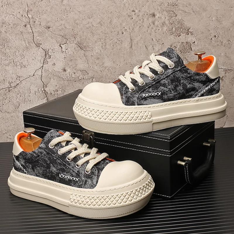 

Модные парусиновые туфли на толстой подошве, парусиновые туфли с большим носком, модная мужская обувь, простая, дышащая и повседневная обувь b32 44