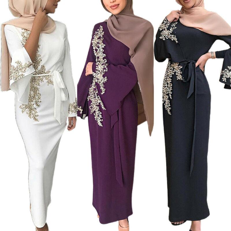 Muslim Womens Maxi Dress Vintage 