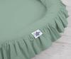 Set: hanging canopy for a children's room, nest with ruffle, pillows - sage
