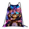 2026 Drawstring Fitness Bag Hunter Witch Team Sports Backpack Kpop Cartoon Storage Outdoor Daypack
