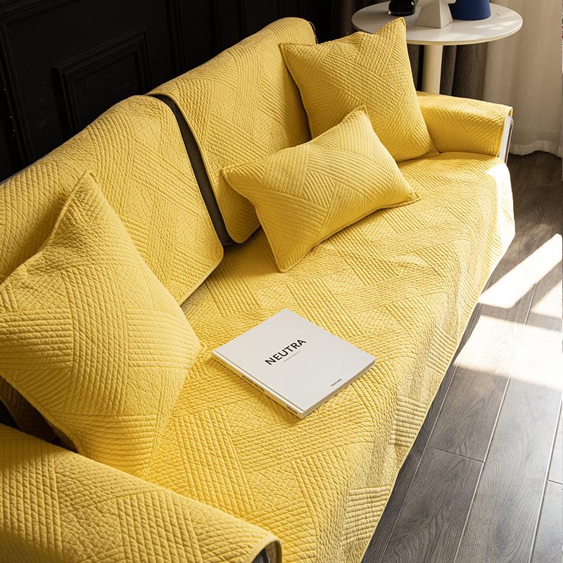 Simple Non-slip Fabric Cushion with Cotton Four-season Universal Sofa Cushion Is Washed with Cotton Cover Towel At High Temperature.