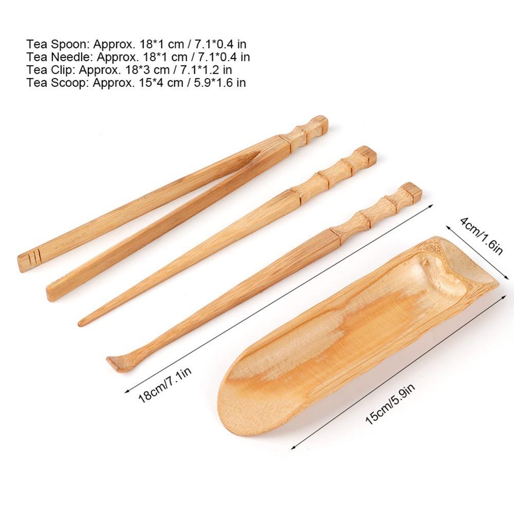 4PCS Set Bamboo Chinese Tea Set Tea Scoop Gongfu Tea Set Bamboo Tea Set  Tea Ceremony