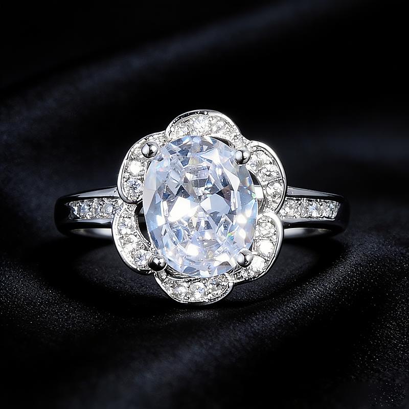 925 Silver Women's Wedding Engagement Ring with AAAA CZ Promise Gift 20 Styles