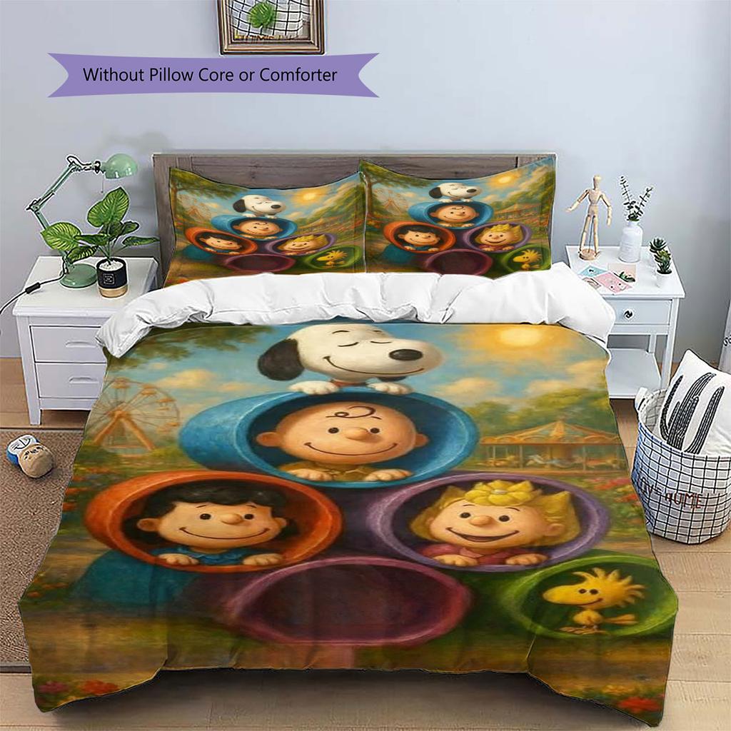 Snoopy Family Portrait Comfortable and Warm Bedding Set The Perfect Choice for Decorating Your Bedroom and Creating A Happy Home
