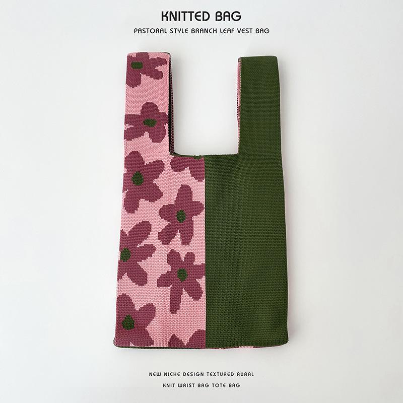 Women's Colorful Knitted Handbag - Stylish, Niche Design Shoulder Bag