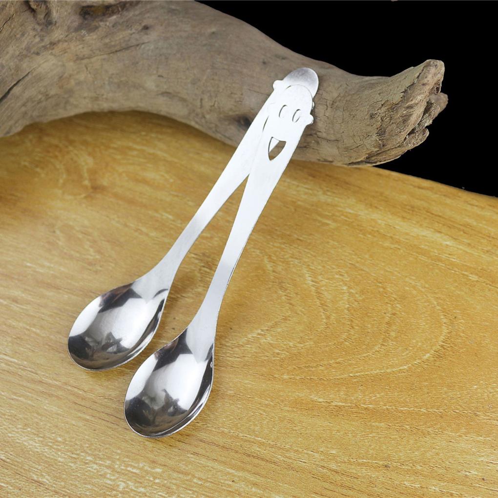 Coffee Spoon Steel Face Shaped Multi-functional Decorative Fruit Fork Smooth Eating Tool Cutlery Set Stirring Scoop Shop Hotel