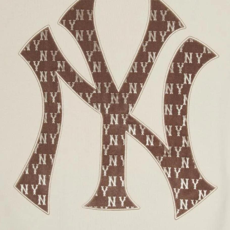 New MLB MONOGRAM New York Yankees Sweatshirt Unisex Dark Cream 3AMTM1044-50CRD