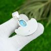Sterling Silver Oval Larimar Gemstone Birthday Elegant Wedding Pendant Jewelry