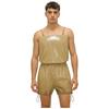 Body Adaptable de una Pieza para Hombre Cubierta de Pañal Impermeable Piernas con Cordón Correas Elásticas Cintura Monos