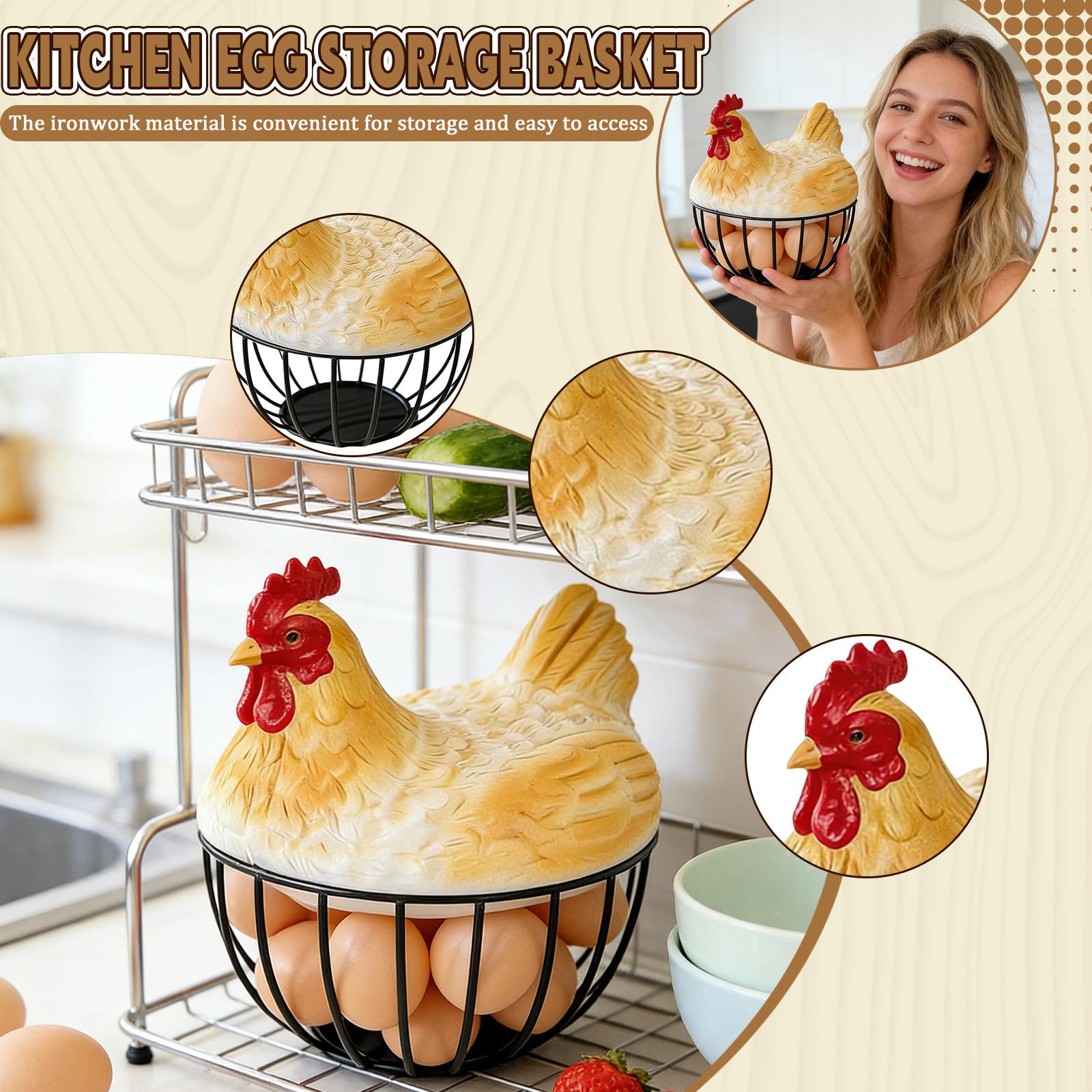 

Hen Shaped Egg Storage Basket For Snack And Fruit Storage One Size