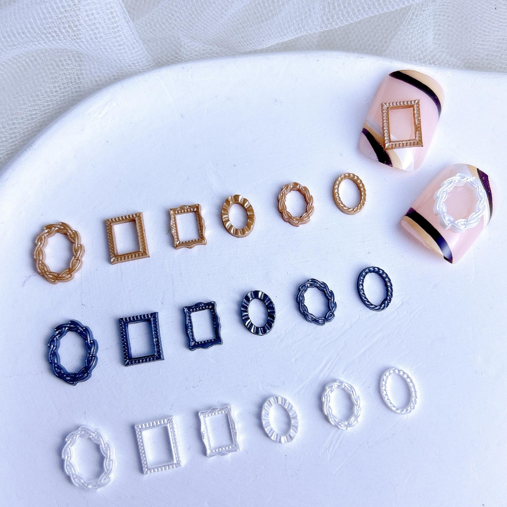 New Retro Palace Style Photo Frame Mixed Nail Art Accessories Handmade DIY Wearable Nail Phone Case Accessories Mixed Style