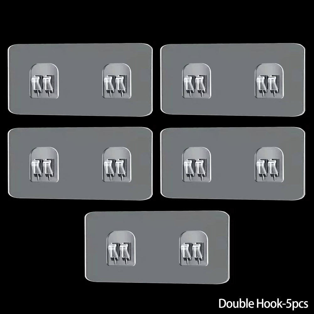 5PCS Waterproof Strong Adhesive Hook Shelf Sticker for Bathroom Kitchen Wall Shelf Rack Kitchen Sticking Wall Screw Hook Hanger