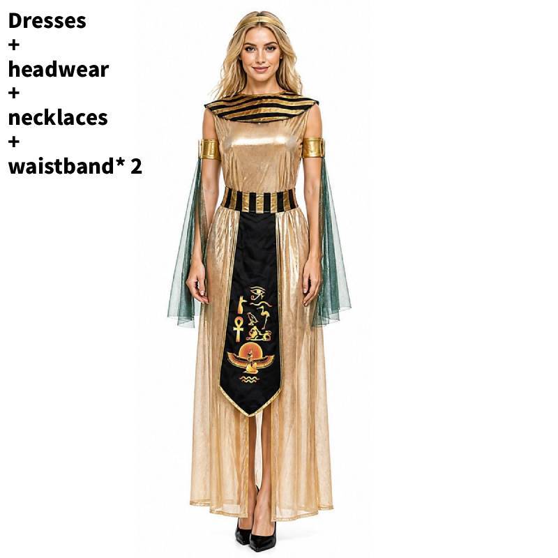 Halloween Costume Pharaoh Cleopatra Adult Teen Stage Dress With Polyester Material