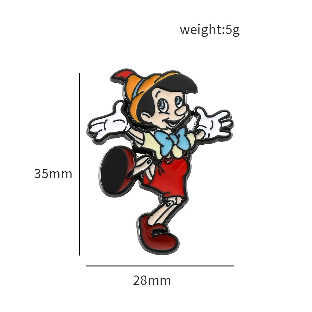 Горячая Распродажа Мультяшная Кукла Металлический Значок Пиноккио Модная Сплавная Лакированная Брошь