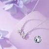 Full Diamond Butterfly Necklace Light Luxury Niche Design Collarbone Chain Women'S Birthday Gift For Girlfriend Quality