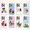 Tiny Cute B-BarbapapaS   Phone Case For iPhone17,16,15,14,13,12,11 Plus,Pro Max Colored Silver Plated Inside Cover