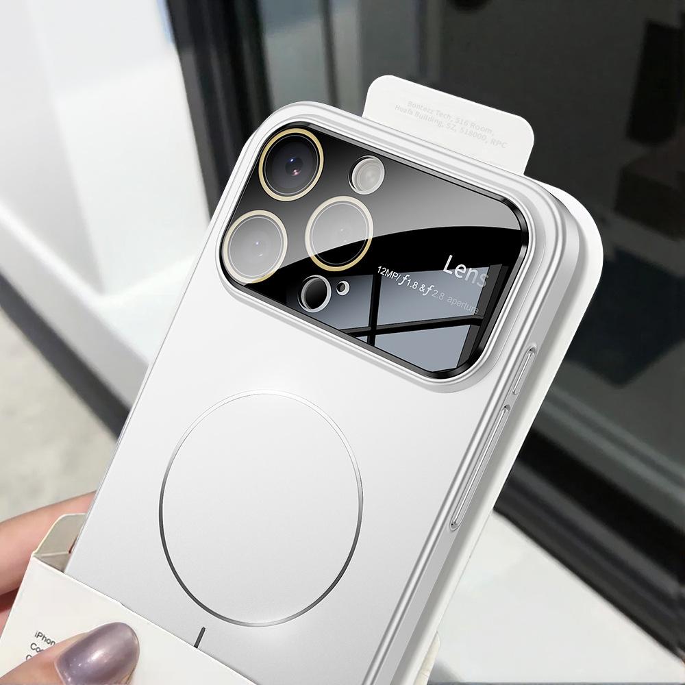 Large window PC matte skin feeling oil injection suitable for iPhone16Pro fine ring magnetic mobile phone case Apple 15 anti-drop