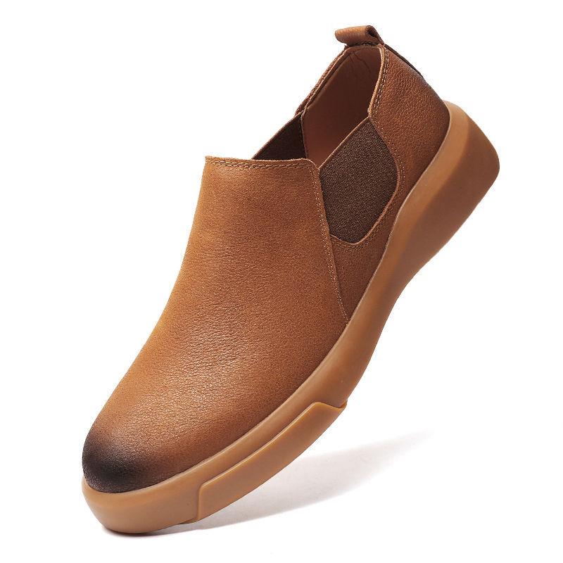 

Chelsea men s boots large size leather low-top British casual leather shoes men s versatile one-pedal lazy shoes driving shoes 38