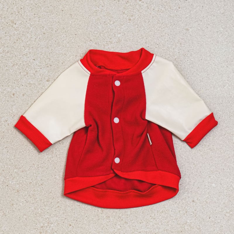 [Domácí mazlíček] Bejzbalový svetr L Červený