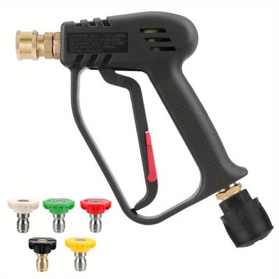 Πιστόλι Πίεσης Πλυσίματος Αυτοκινήτου 4000PSI - Σετ Ακροφυσίων 5 Χρωμάτων Ταχείας Σύνδεσης με Προσαρμογέα M22-14 για Kärcher/Nilfisk