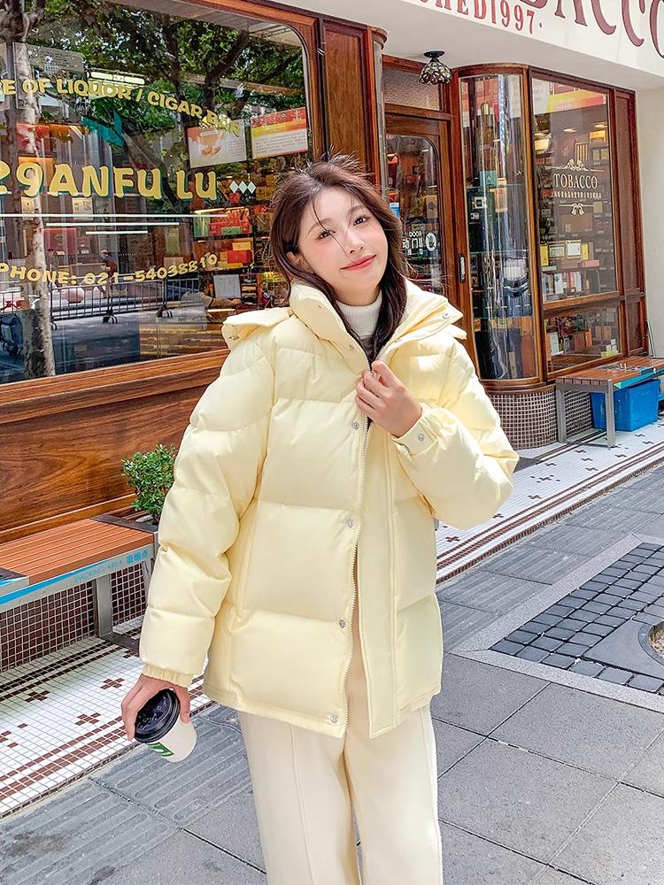 Women's High-End Korean Fashion Down Jacket, Short Style 2025 - Thickened Student Coat for Couples.