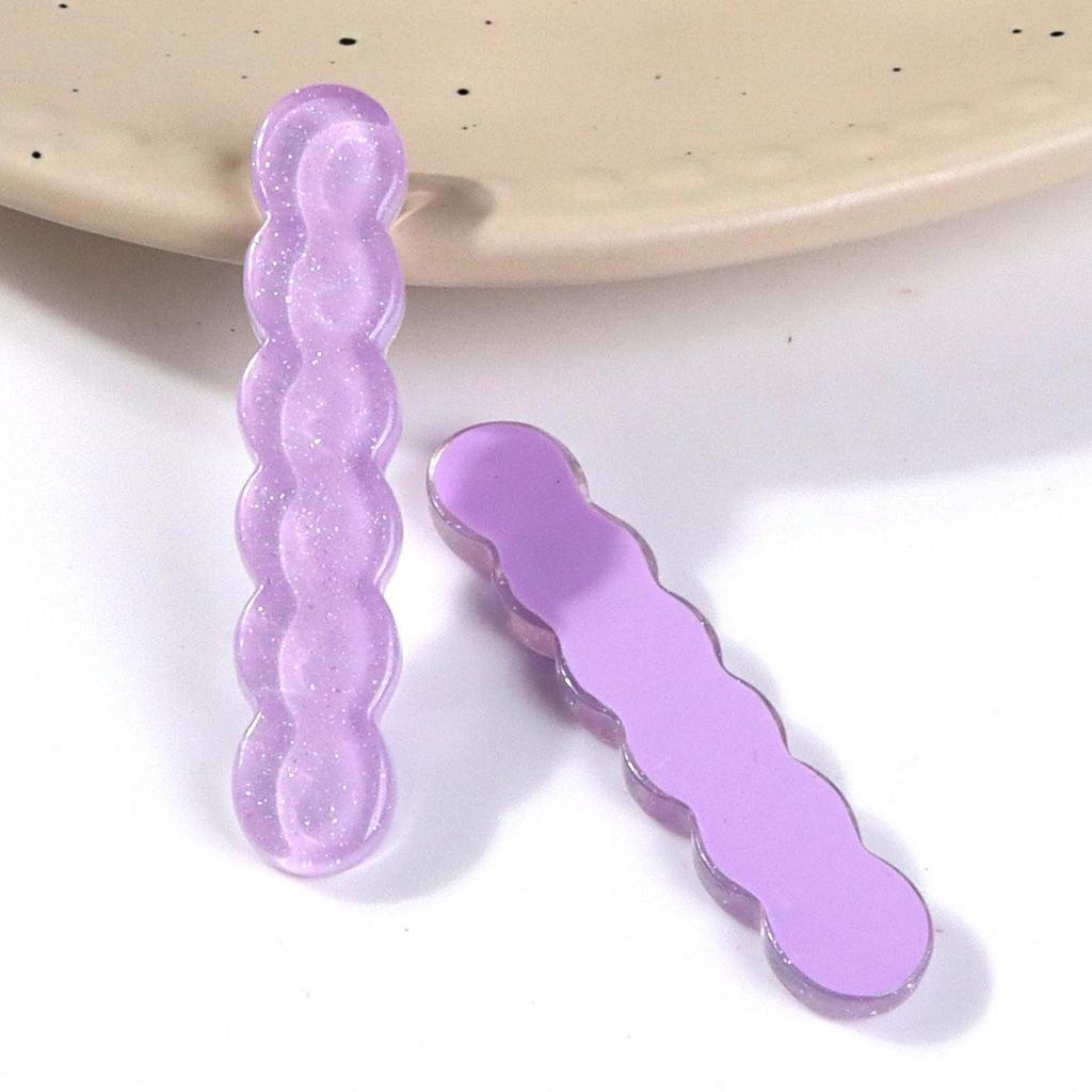 Shiny Glitter Geometric Oval Hair Clips for Women