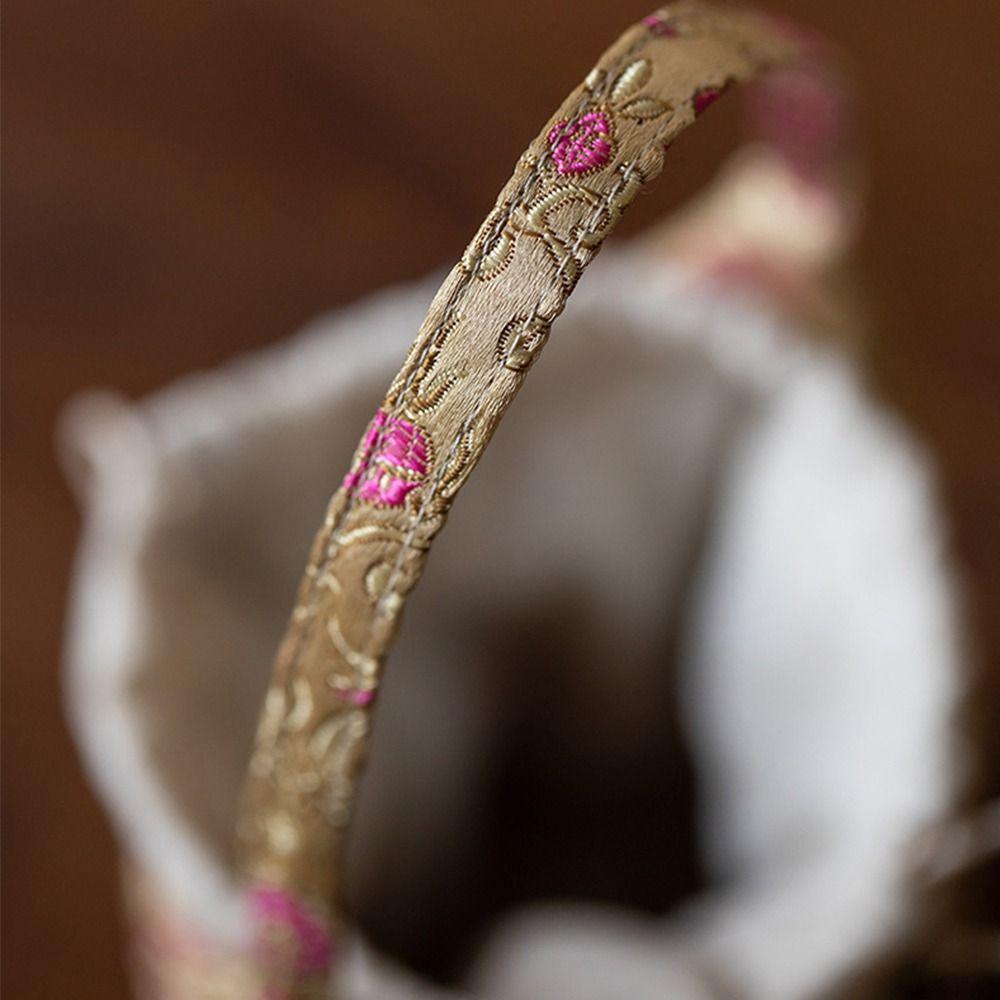 Chinese Style Tea Tools Storage Bag Handbag Drawstring Bundle Pocket Embroidered Handbag  Travel