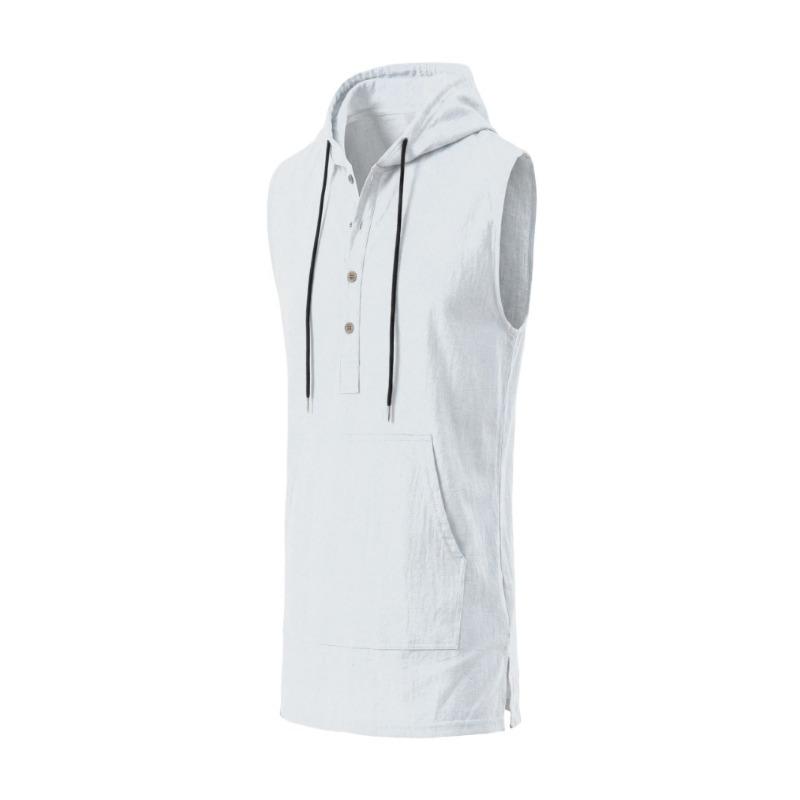 Mens Casual Loose Hooded Sleeveless Vest And Shorts Set