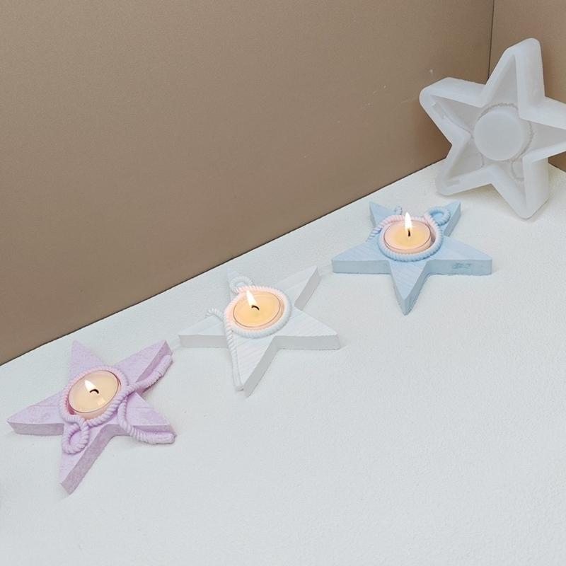 Maple Leaf Candle Holder Mold DIYs Candlestick Silicone Mould Aromatherapy Plaster Gypsum Cement Craft Home Decorations