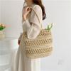 New hollow lace shoulder hand-woven straw bag versatile large capacity tote bag seaside vacation beach bag