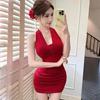 backless chain decorative heart machine vest skirt heavy industry advanced design slim and thin net red hip wrap dress