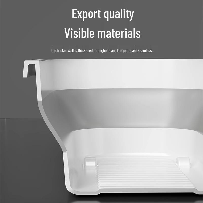 Foldable Bucket Wash Mop: Portable, Flat Design for Car & Home Use