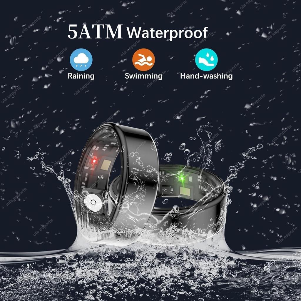 Herren Damen Smart Ring 5ATM Wasserdicht Multi-Sport-Modus Fitness-Tracking Gesundheitsüberwachung Schlafmonitor Schrittzähler Smartring
