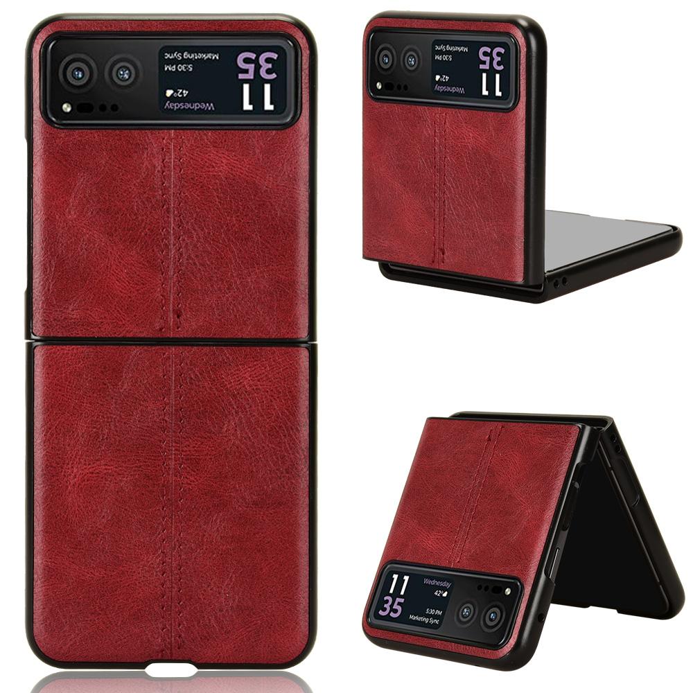 For Motorola Razr 40 5G Stitching Line Back Cover PU Leather+Hard PC Protective Phone Case
