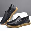 Autumn and winter new leather Doudou shoes one pedal breathable non-slip loafers business casual versatile dad shoes