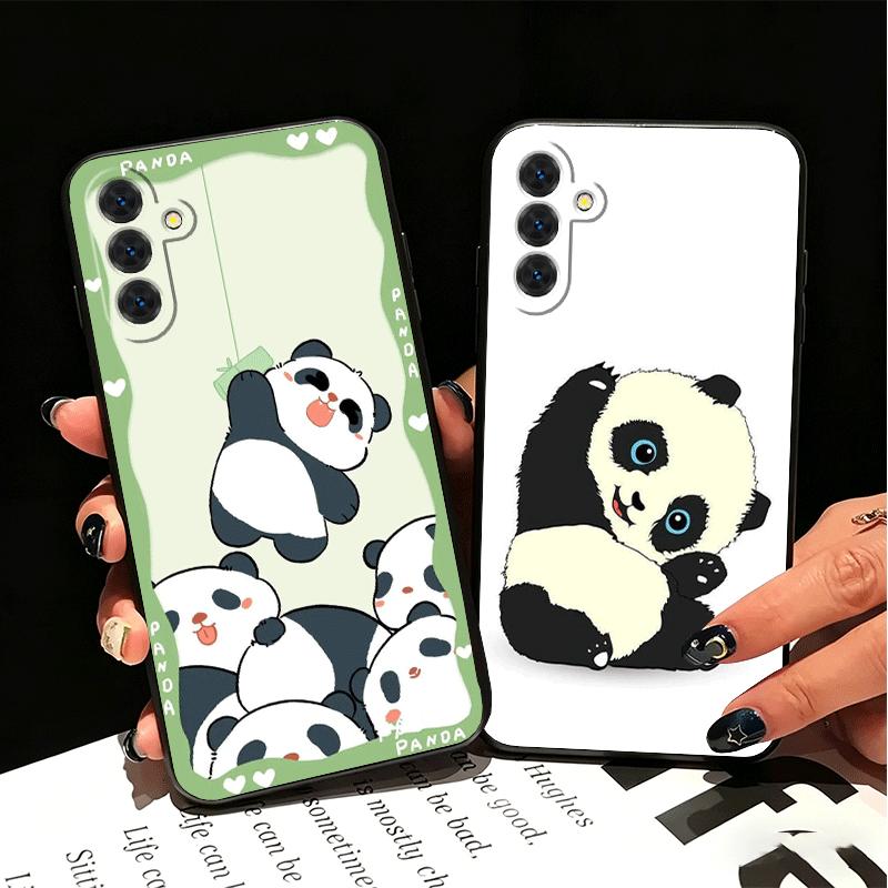 Cute Cartoon Panda Soft Phone Case for Samsung A17 A37 A57 A16 A26 A36 A56 A15 A25 A35 A55 A14 A24 A34 A54 A13 A23 A33 A53 A52 A