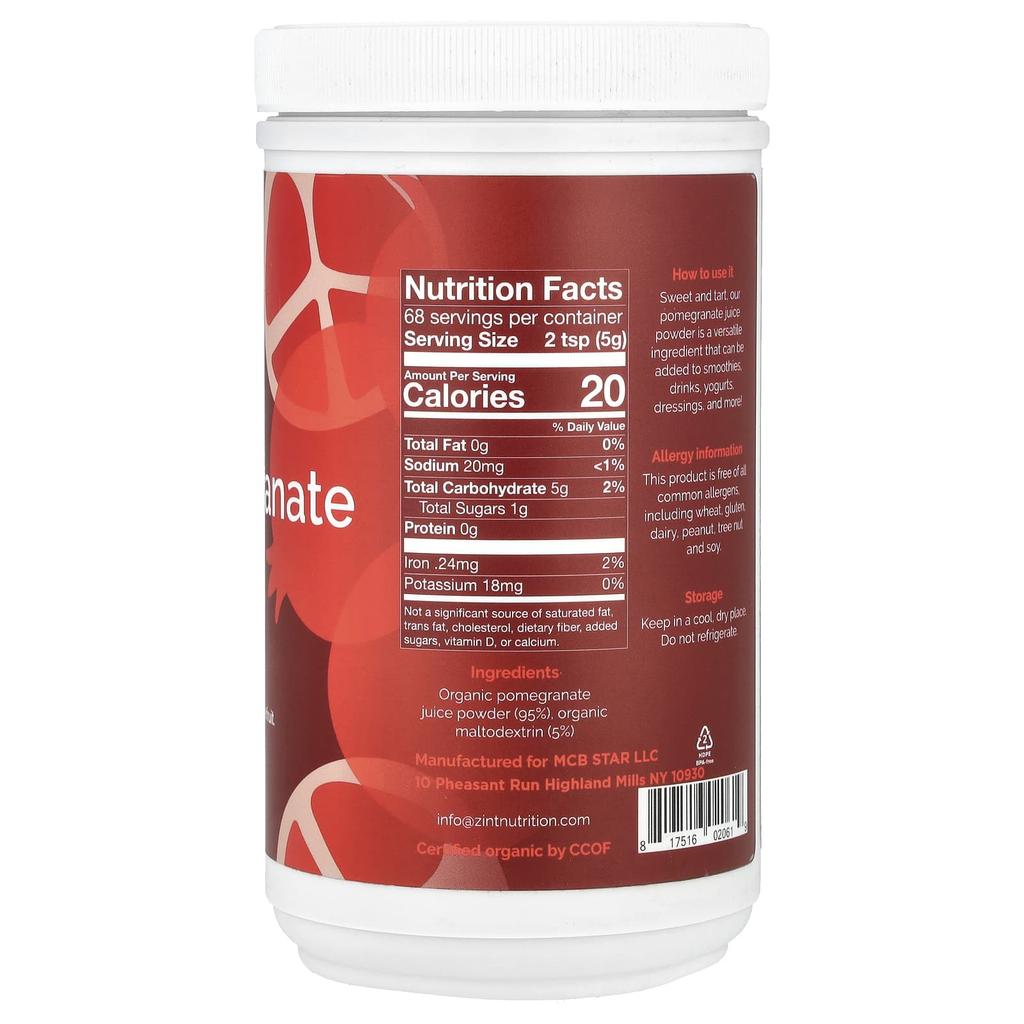 Organic Pomegranate Juice Powder, 340G(12Oz)
