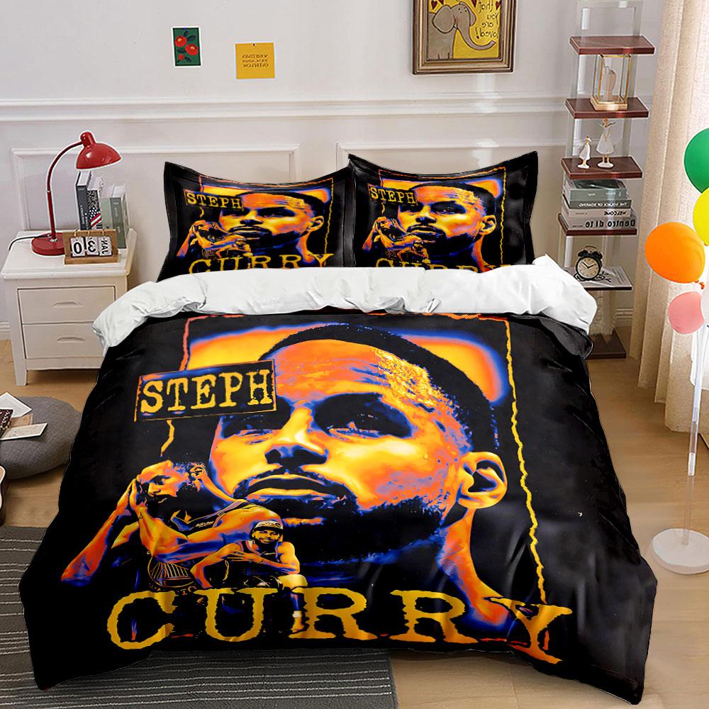 Basketball Player Art Poster Bedding Duvet Cover Set Duvet Cover Pillowcases (1*Duvet Cover 2*Pillowcases, Without Duvet Insert)