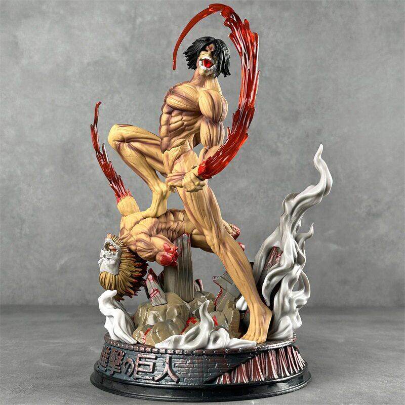 Anime Attack On Titan Eren Combat Form Action Figure Pvc Model Toy Ornament Pc Case Desktop Decoration Collection Figure Gifts