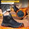 Men's Safety Shoes Thickened Keep Warmer Fleece-lined Men Women Anti-smash Winter with Steel Toe Cap Puncture Cotton Lined Shoes