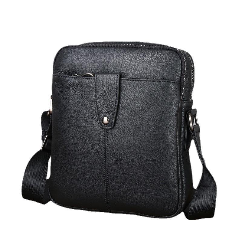 Men'S Leather Messenger Bag Shoulder First Layer Cowhide Business Casual Vertical Phablet Mobile Phone Bag Men'S Bag Business Commute