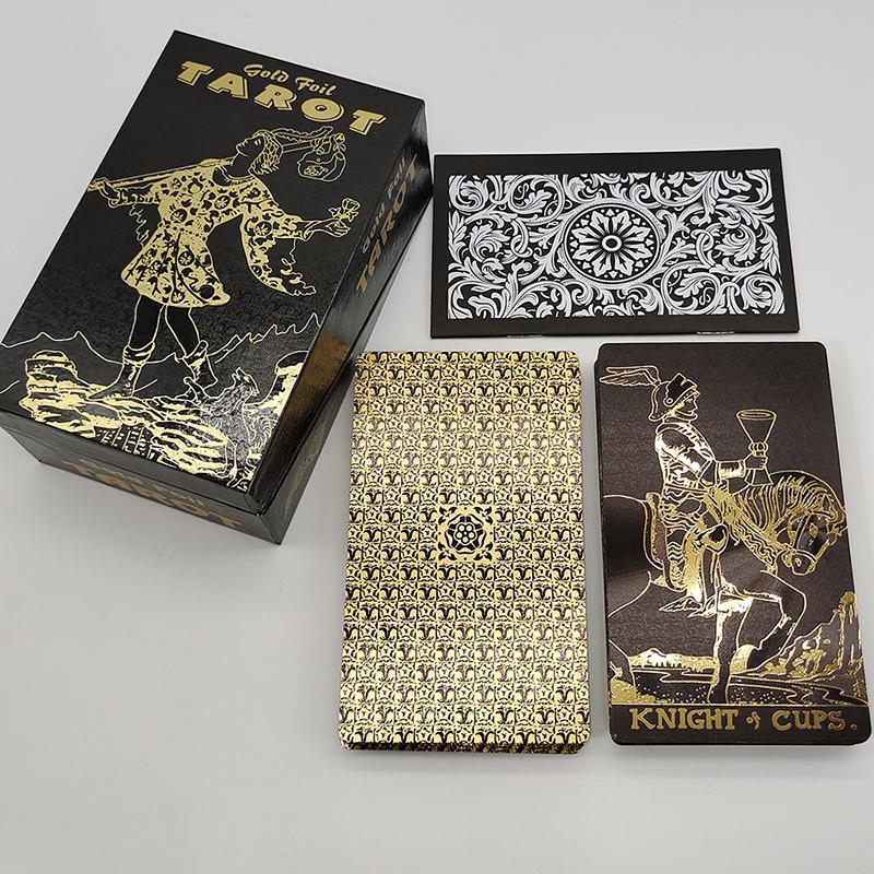 Fantastique 80 Cartes de Tarot Feuille d'Argent Qualité PVC Imperméable Avec Boîte à Rabat Comme Cadeau de Luxe