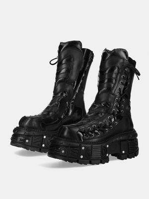 2024 Dopasowane damskie specjalne wzory sznurowane rycerze damskie ciemne punkowe metalowe muffiny platformy botki męskie